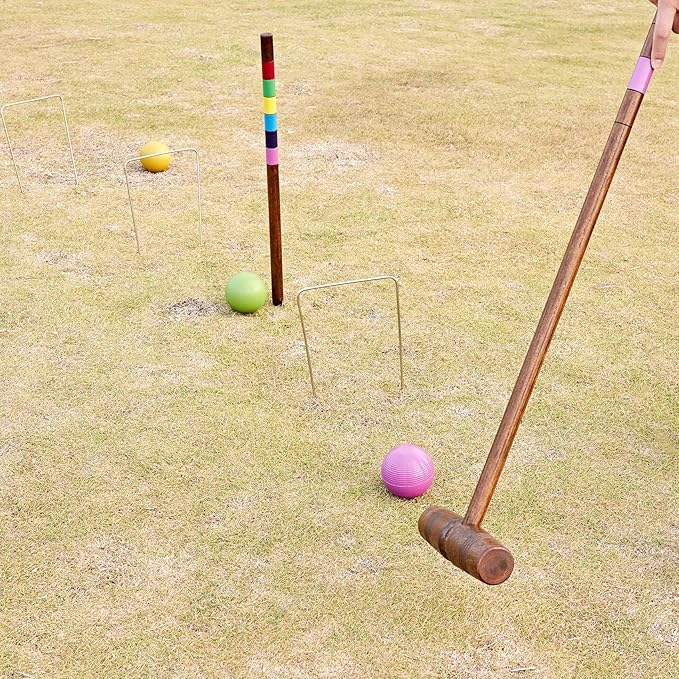 ApudArmis Regulation Croquet Wickets, Set of 9 Colorful Square Arrow Wickets Replacement for 28In