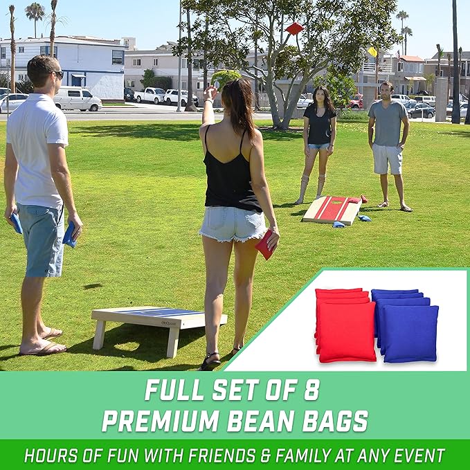 GoSports Portable Cornhole Sets, 8 Styles – Choose 4 x 2 ft or 3 x 2 ft - Boards Include 8 Bean