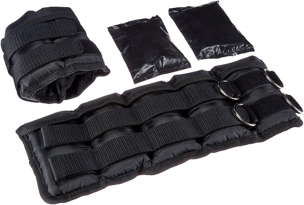 Amazon Basics Adjustable Ankle Weights for Men & Women,10 lb Set (5 lb Each), for Workouts