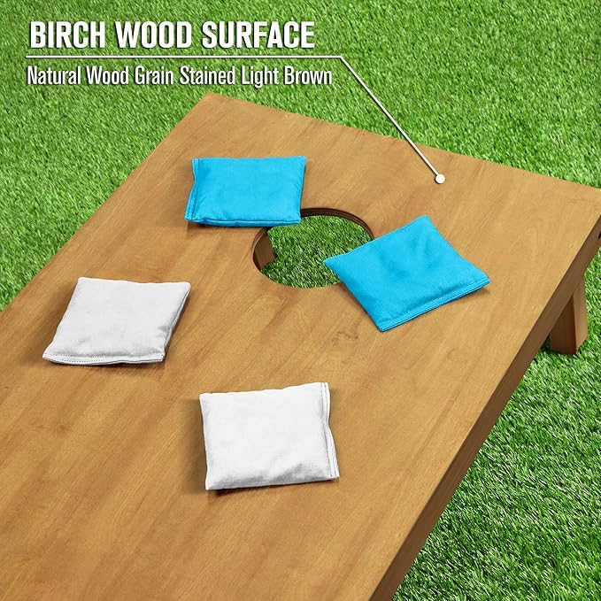 GoSports 4 ft x 2 ft Regulation Size Wooden Cornhole Boards Set - Includes Carrying Case - Full