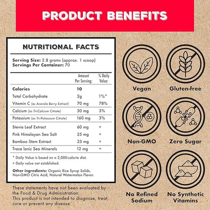 Superieur Electrolyte Powder Packets- Vegan Electrolyte Hydration Powder w/Sea Minerals- Keto