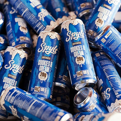 Spylt High Protein Cookies & Cream Milk with 60mg Caffeine & 20g Protein - 90 Calories, Ready to