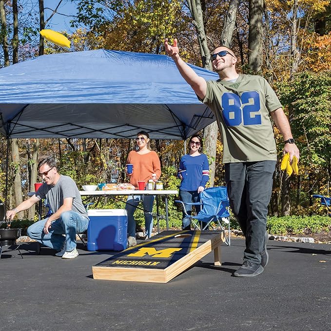 Wild Sports NCAA College 2' x 4' Wood Direct Print Tournament Cornhole Set, 8 Bean Bags, Vintage
