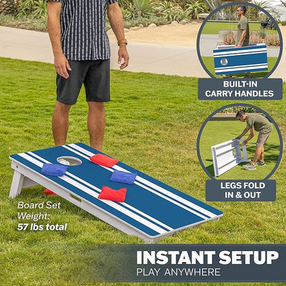 GoSports 4 x 2 ft Resort Collection All Weather Cornhole Boards - Choose Rustic, Beach, White DIY
