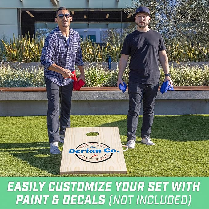 GoSports 4 x 2 ft Classic Wooden Cornhole Board Set - Portable Bean Bag Toss Game for Adults &