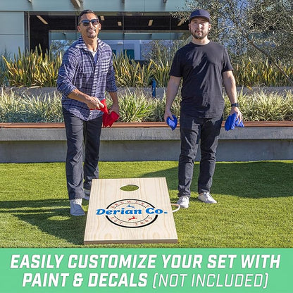 GoSports 4 x 2 ft Classic Wooden Cornhole Board Set - Portable Bean Bag Toss Game for Adults &