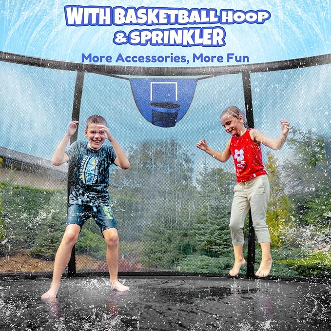 Trampoline 8FT 10FT 12FT 14FT 16FT, Outdoor Trampolines for Kids and Adults, Recreational