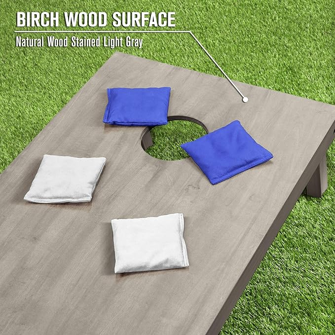 GoSports 4 ft x 2 ft Regulation Size Wooden Cornhole Boards Set - Includes Carrying Case and Bean