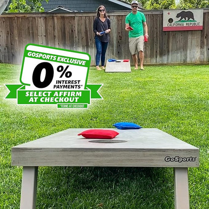 GoSports 4 ft x 2 ft Regulation Size Wooden Cornhole Boards Set - Includes Carrying Case and Bean