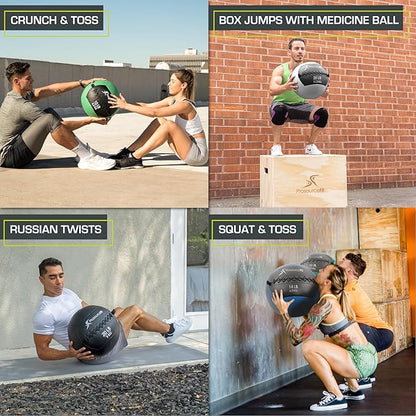 ProsourceFit Soft Medicine Balls, Wall Balls and Full Body Dynamic Exercises, Color-Coded Weights: