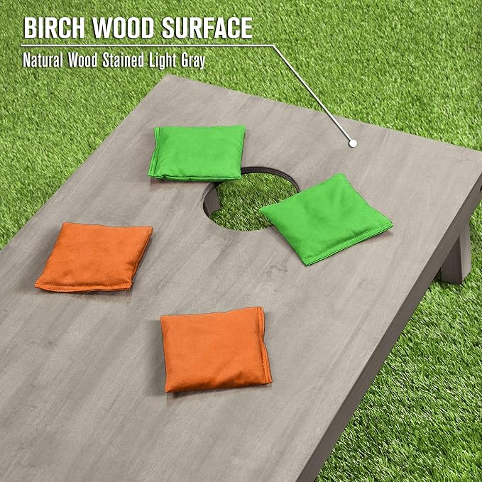 GoSports 4 ft x 2 ft Regulation Size Wooden Cornhole Boards Set - Includes Carrying Case and Bean