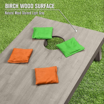 GoSports 4 ft x 2 ft Regulation Size Wooden Cornhole Boards Set - Includes Carrying Case and Bean