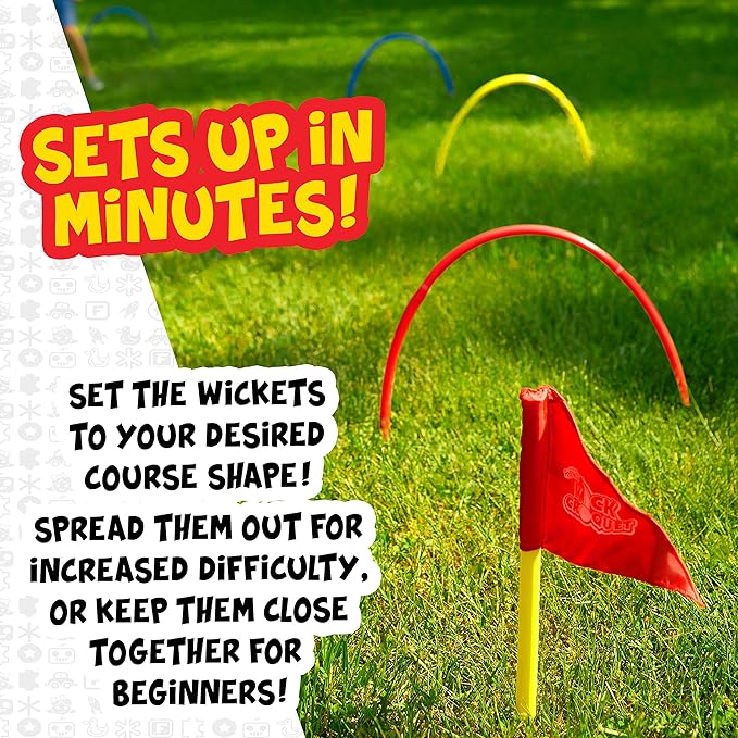 Franklin Sports Kick Croquet Game Set - Perfect for Kids and Adults - Combines Soccer and Croquet