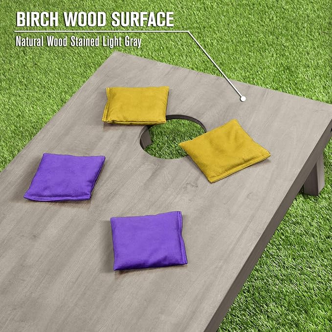 GoSports 4 ft x 2 ft Regulation Size Wooden Cornhole Boards Set - Includes Carrying Case and Bean