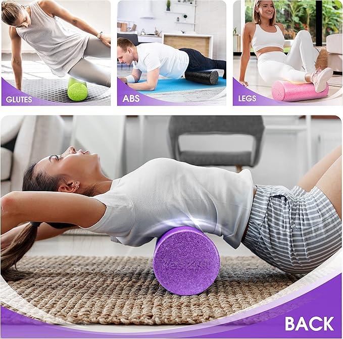 Yes4All High-Density EPP Round Back Roller Foam, Exercise Foam Roller for Yoga, Pilates &