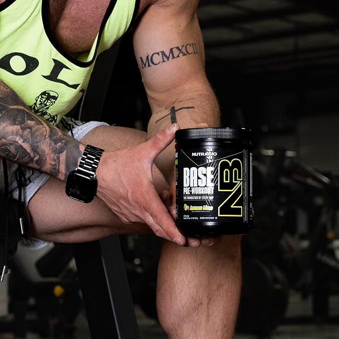 NutraBio Base Pre-Workout Powder 200mg Caffeine, Sustained Energy, Focus, Endurance, Pump, Sugar
