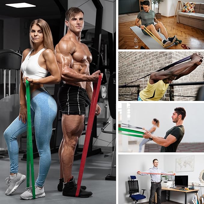Resistance Bands for Working Out, 6 Packs Exercise Bands, Workout Bands, Pull Up Assistance Bands