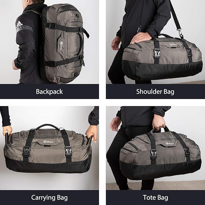 Ubon Large Duffel Bag Weekender Bags with Shoe Compartments 4-Way Sports Gym Backpack with Padded