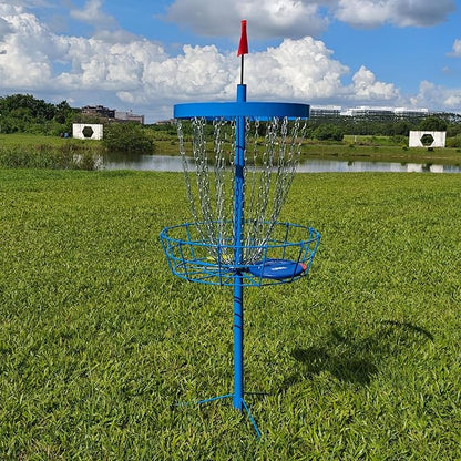 Disc Golf Basket with Discs | Portable Disc Golf Target with Heavy Duty 24-Chains Disc Golf Course
