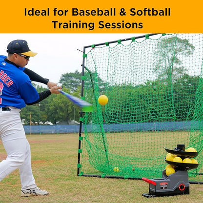 Furlihong 691BH Baseball Softball Toss Machine, Foot-Operated, No Power Needed, 4 Adjustable Gears