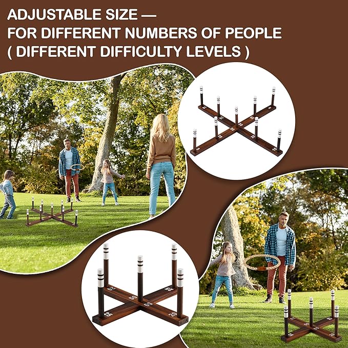 Ring Toss Game,Ring Toss Game for Adults and Kids, Indoor Outdoor Fun Holiday Lawn Yard Game for