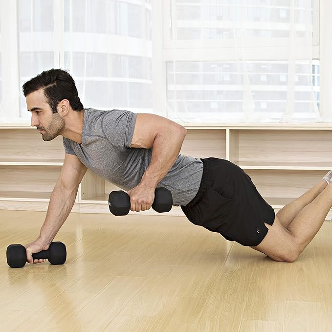 JFIT Dumbbell Pairs or Sets – Neoprene & Vinyl Coated Hand Weights for Home Gym, Strength Training