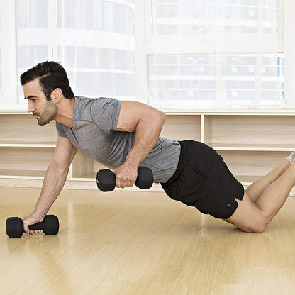 JFIT Dumbbell Pairs or Sets – Neoprene & Vinyl Coated Hand Weights for Home Gym, Strength Training