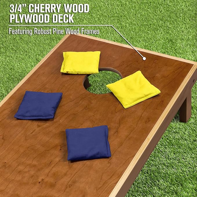 GoSports 4’ x 2’ Commercial Grade Cornhole Boards Set - Natural Wood Cornhole Boards, Choose from