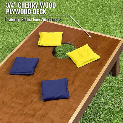 GoSports 4’ x 2’ Commercial Grade Cornhole Boards Set - Natural Wood Cornhole Boards, Choose from