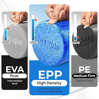 Yes4All High-Density EPP Round Back Roller Foam, Exercise Foam Roller for Yoga, Pilates &
