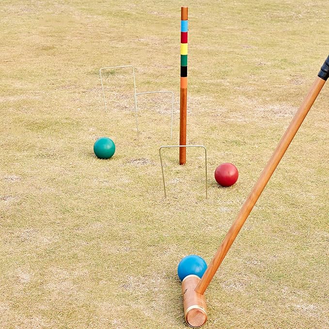 ApudArmis Deluxe Size Croquet Wickets, Set of 9 Colorful Square Arrow Wickets Replacement for 35In