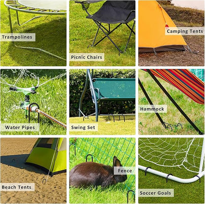 RIY Trampoline Stakes Anchors High Wind 12'' Ground Anchor Heavy Duty Tent Stakes Swing Set Anchors