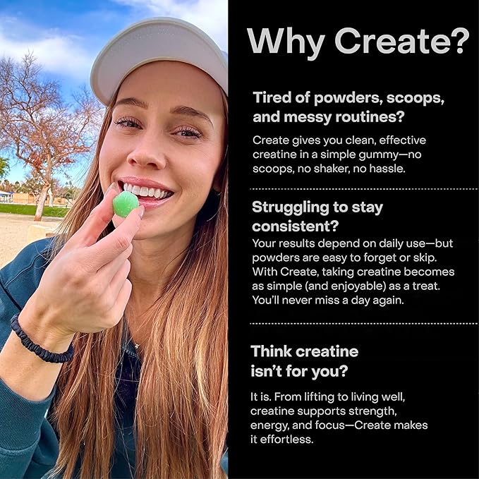 Creatine Monohydrate Gummies for Men & Women - Boost Focus, Strength, and Endurance, Anti-Melting