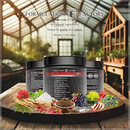 Heart of Steel: 10-in-1 Metabolic Maximizer Nitric Oxide Supplement, Blood Pressure Support, L