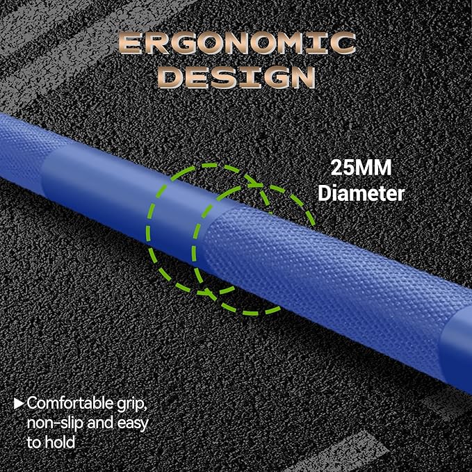 Barbell Bar for Weightlifting - 7FT Heavy Duty (1500LB/700LB), 4FT Short (500LB), 47" EZ Curl Bar