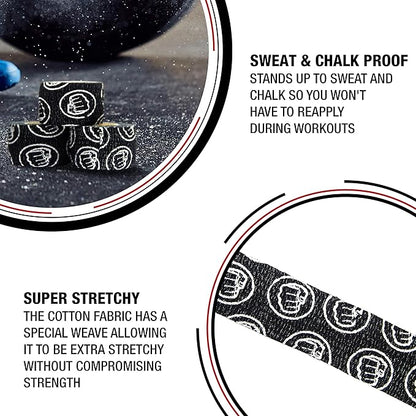 WOD Nation Flexible Hook-Grip Athletic Tape – Easy-Tear, Sweat-Proof Thumb & Finger Strips for