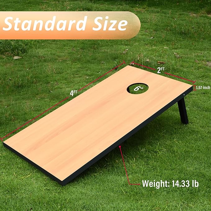 Cornhole Set, Regulation/Tailgate Size Cornhole Boards with 8 Bean Bags and Carrying Case, 4x2/3x2