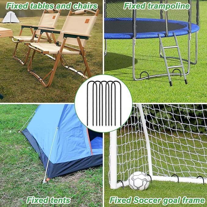 Gtongoko 12 Pack Trampoline Stakes Anchors High Wind, 12 Inch Ground Anchors Heavy Duty, Trampoline