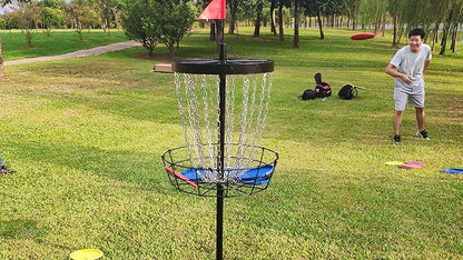 Disc Golf Basket with Discs | Portable Disc Golf Target with Heavy Duty 24-Chains Disc Golf Course