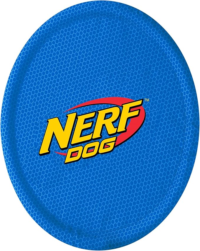 Nerf Dog Nylon Flyer Dog Toy, Flying Disc, Lightweight, Durable and Water Resistant, Great for