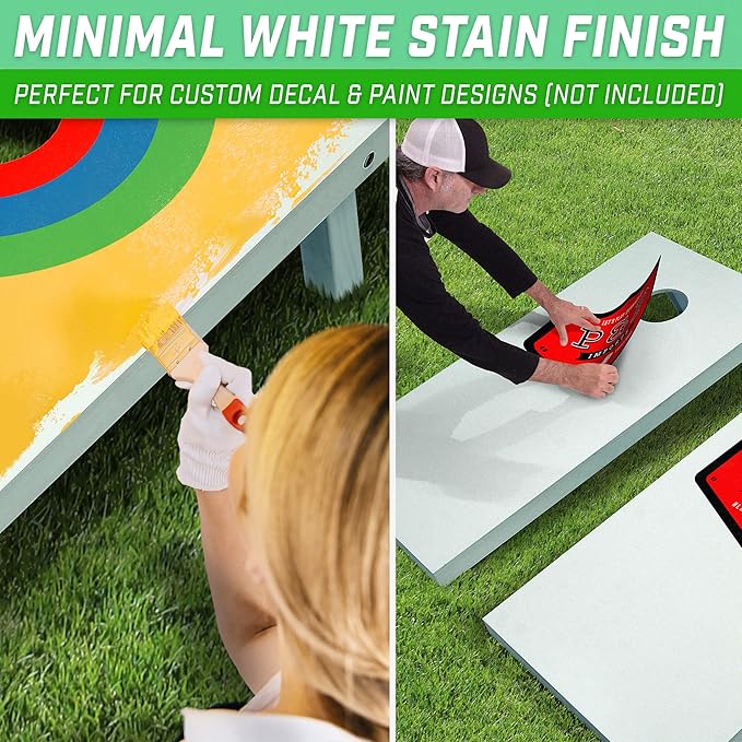 GoSports 4 ft x 2 ft Regulation Size Wooden Cornhole Boards Set - Includes Carrying Case and Over