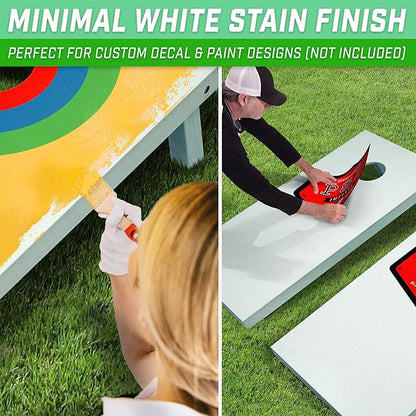 GoSports 4 ft x 2 ft Regulation Size Wooden Cornhole Boards Set - Includes Carrying Case and Over