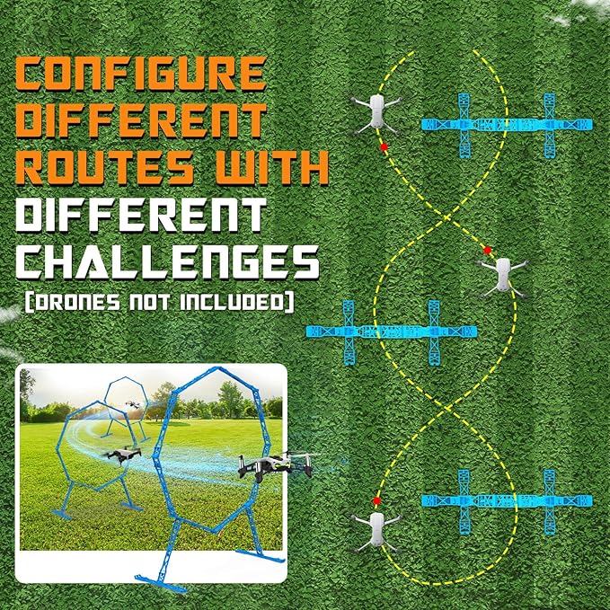 Drone Obstacle Course, Includes 3 Pack Easy to Build Obstacle Hoop, FPV Racing Drone Loop Gate
