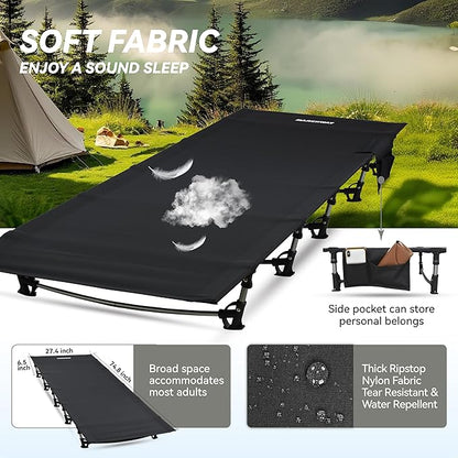 MARCHWAY Ultralight Folding Tent Camping Cot Bed, Portable Compact for Outdoor Travel, Base Camp