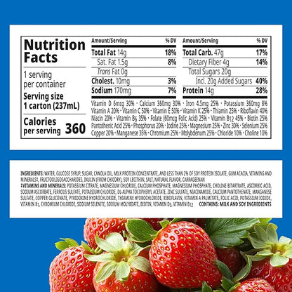 BOOST Plus Nutritional Drink, Creamy Strawberry, 8 Fl Oz (Pack of 24)
