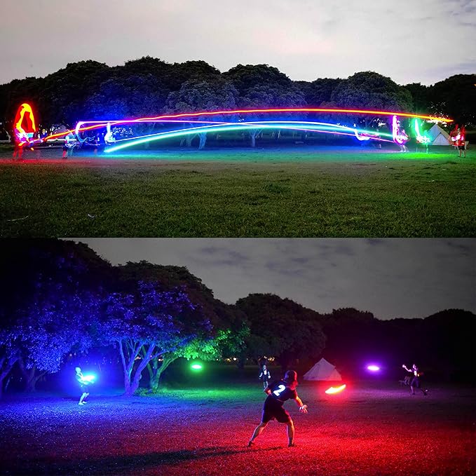 TOSY Flying Disc - 36 Mono-Color LEDs, Extremely Bright, Smart Modes, Camping Essentials for