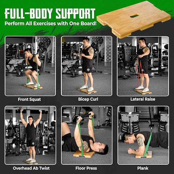 Wood Fitness Board, Exercise Platform or Wooden exercise board for resistance band exercises