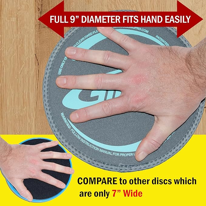 Gliding Discs for Working Out - Exercise Sliders for Carpet & Hardwood Floors 1 Pair, Authentic