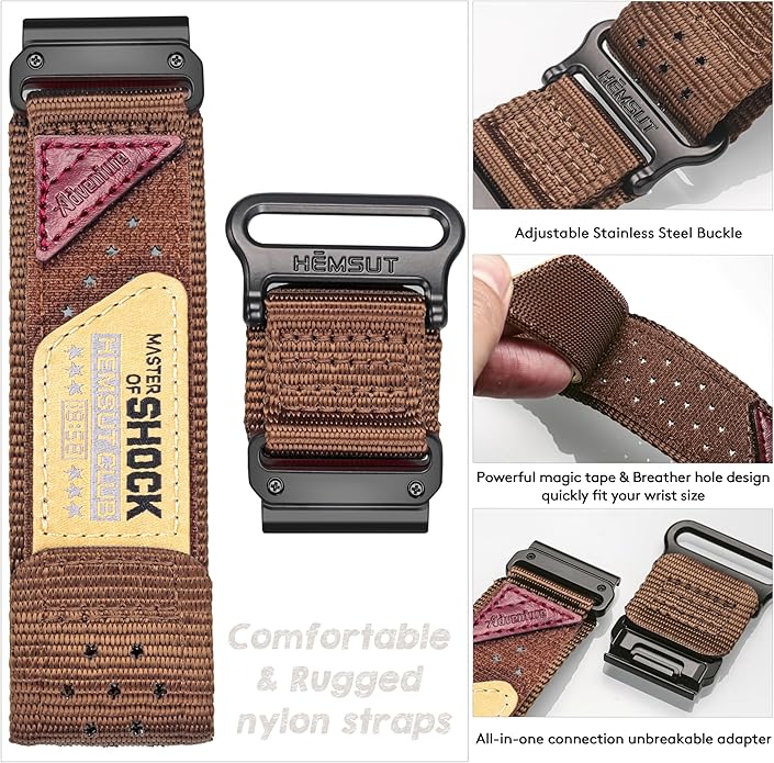 Rugged Nylon Sports Strap With Woven Loop Design, Compatible With Venu 2, 3, Plus, Sq, Sq 2, Music