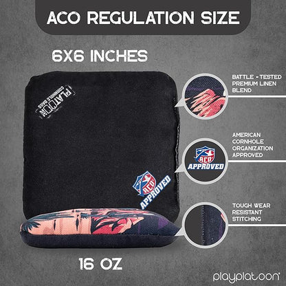 Play Platoon Cornhole Bags Set of 8 Regulation Professional Corn Hole Bean Bags ACO Approved